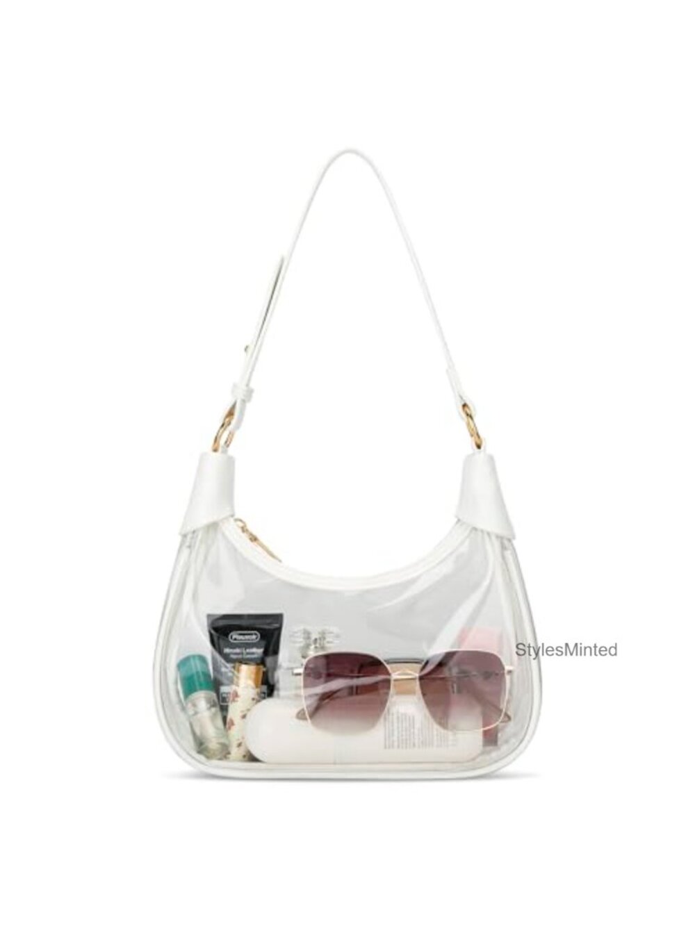 Clear PVC Stadium-Approved Underarm Shoulder Bag, Adjustable Strap Hobo